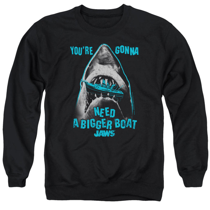 Jaws Boat In Mouth Mens Crewneck Sweatshirt Black