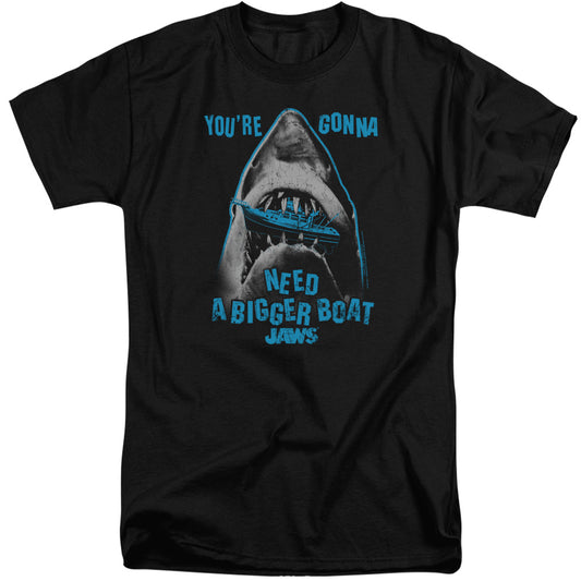 Jaws Boat In Mouth Mens Tall T Shirt Black