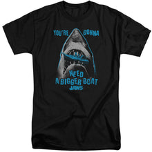 Load image into Gallery viewer, Jaws Boat In Mouth Mens Tall T Shirt Black