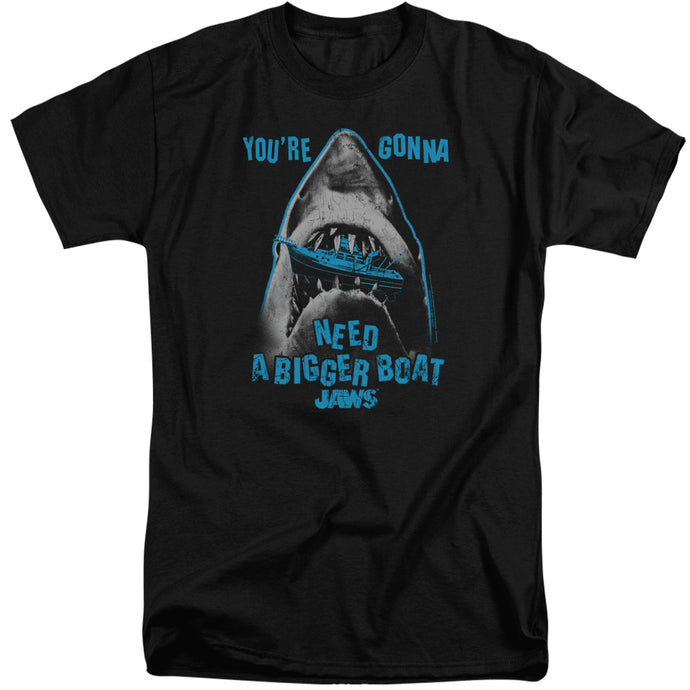 Jaws Boat In Mouth Mens Tall T Shirt Black