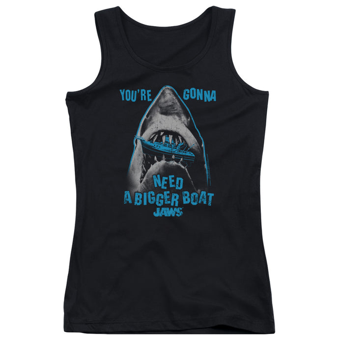 Jaws Boat In Mouth Womens Tank Top Shirt Black