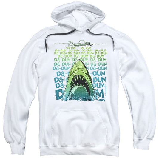 Jaws Da Dum Mens Hoodie White
