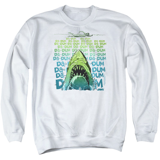 Jaws Da Dum Mens Crewneck Sweatshirt White