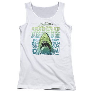 Jaws Da Dum Womens Tank Top Shirt White