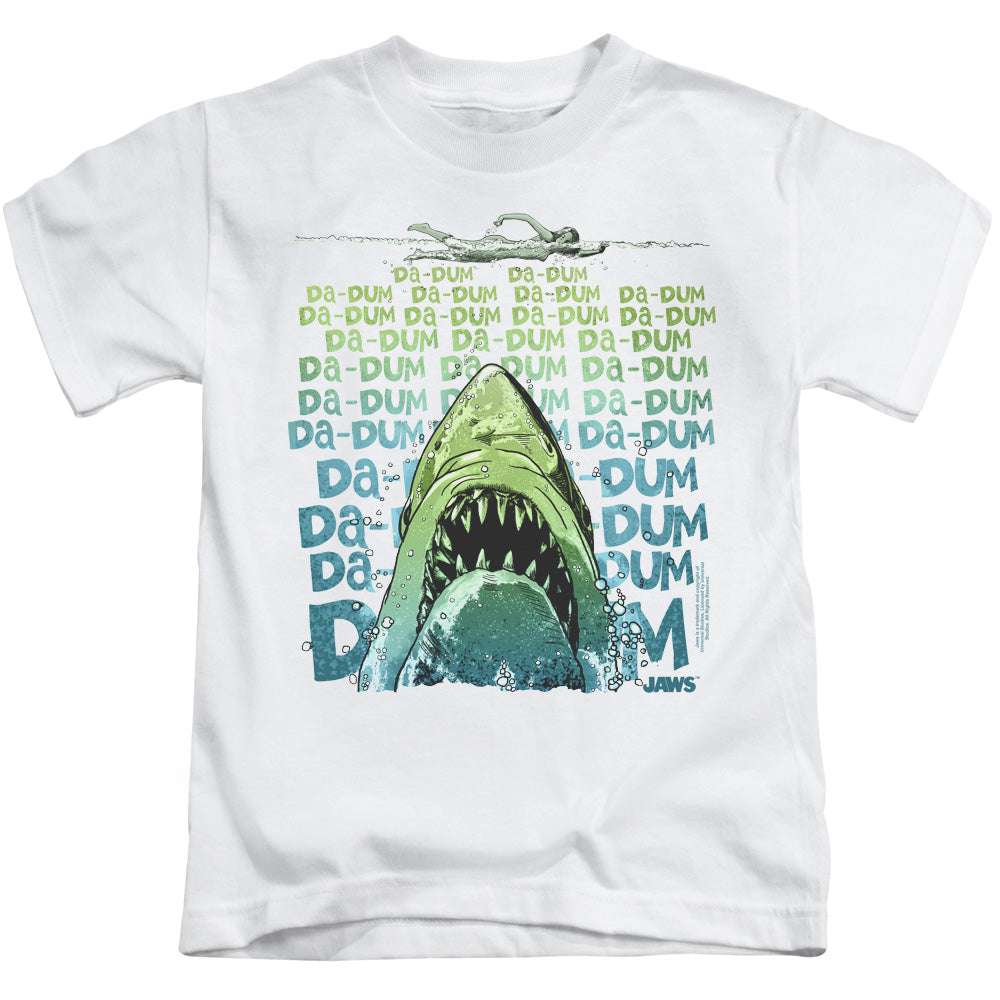 Jaws Da Dum Juvenile Kids Youth T Shirt White