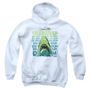 Jaws Da Dum Kids Youth Hoodie White