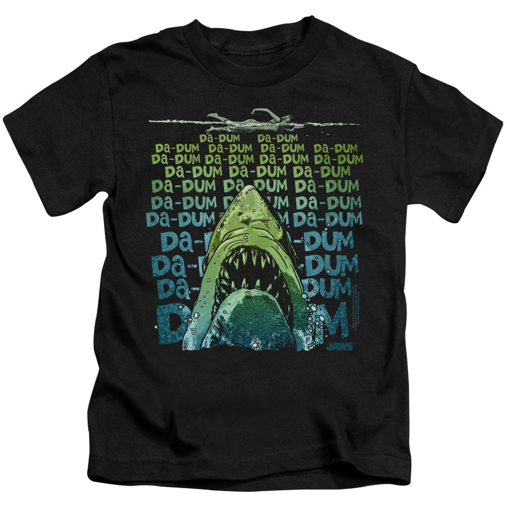 Jaws Da Dum Juvenile Kids Youth T Shirt Black