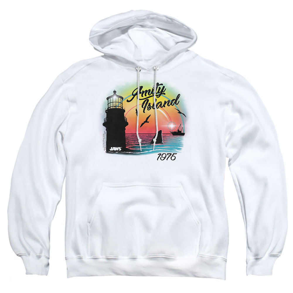 Jaws Amity Island Mens Hoodie White