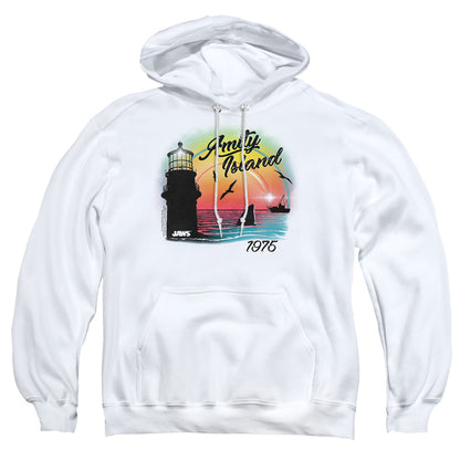 Jaws Amity Island Mens Hoodie White