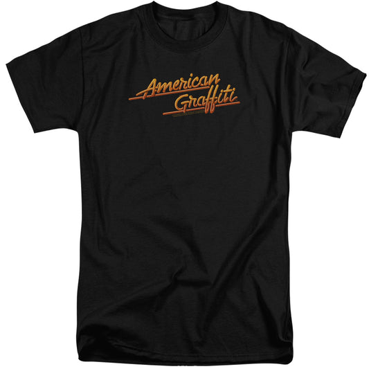 American Graffiti Neon Logo Mens Tall T Shirt Black Black