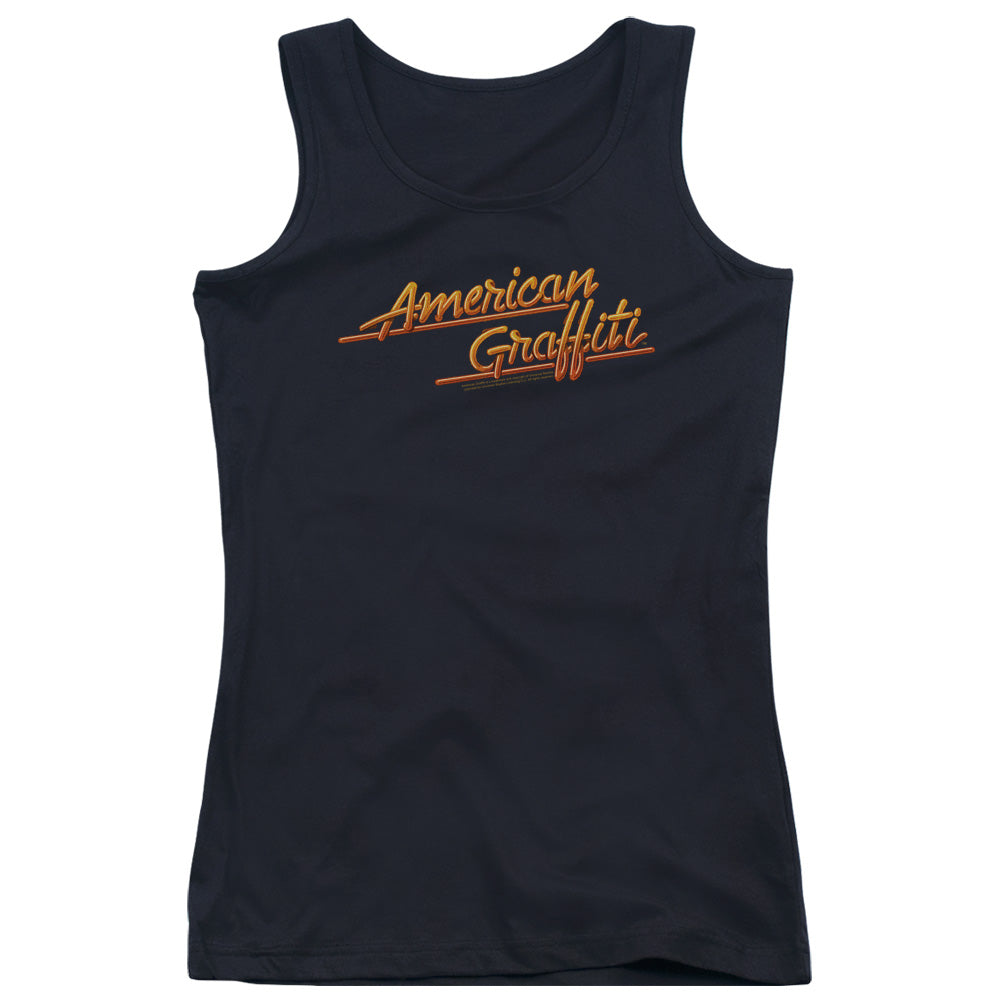 American Graffiti Neon Logo Womens Tank Top Shirt Black