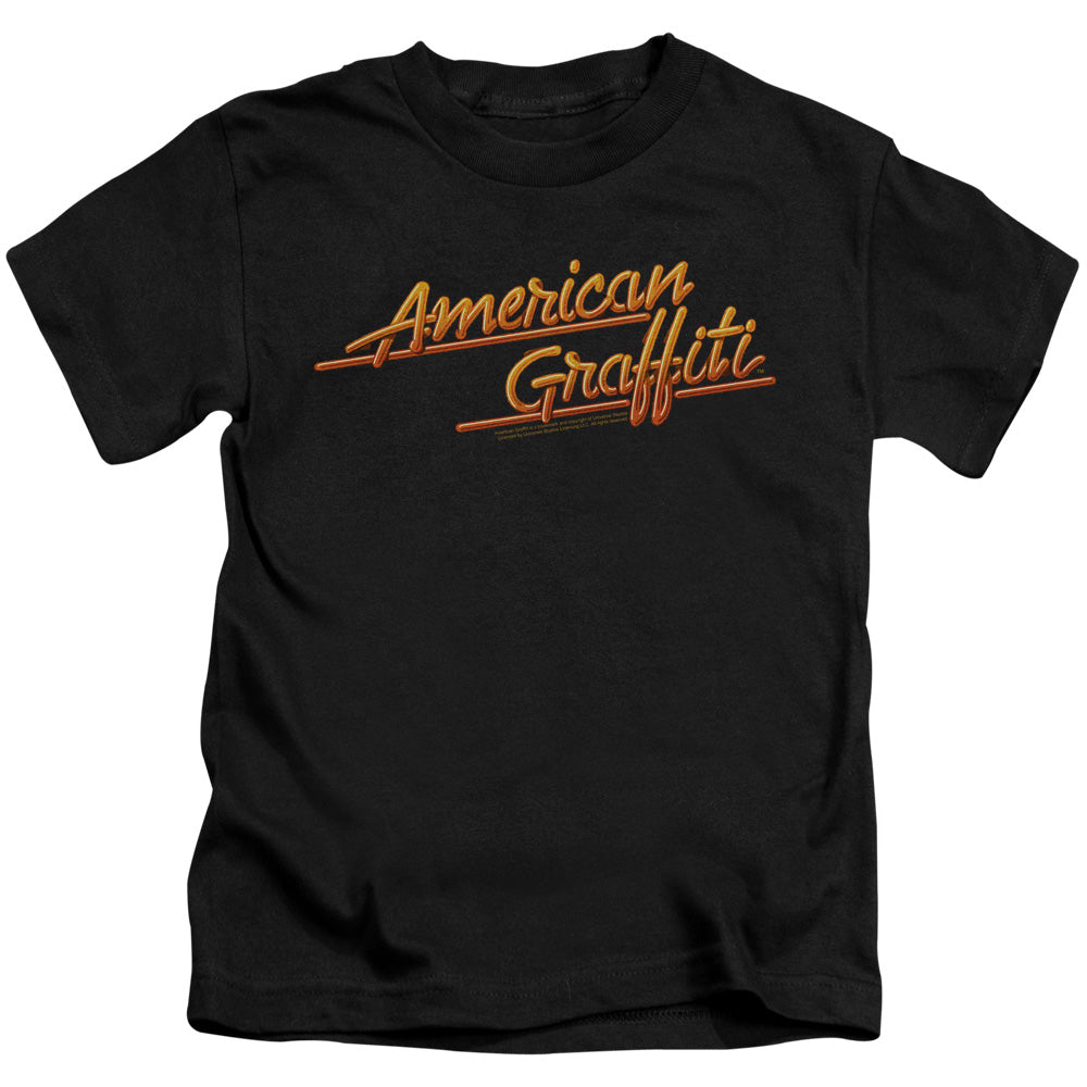 American Graffiti Neon Logo Juvenile Kids Youth T Shirt Black