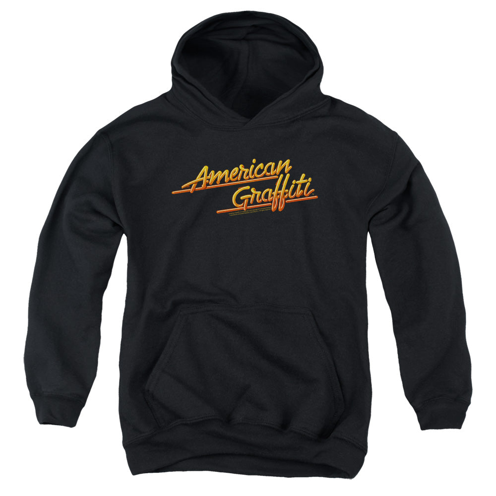 American Graffiti Neon Logo Kids Youth Hoodie Black