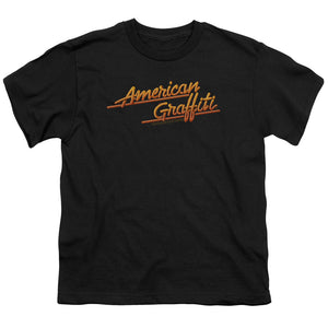American Graffiti Neon Logo Kids Youth T Shirt Black