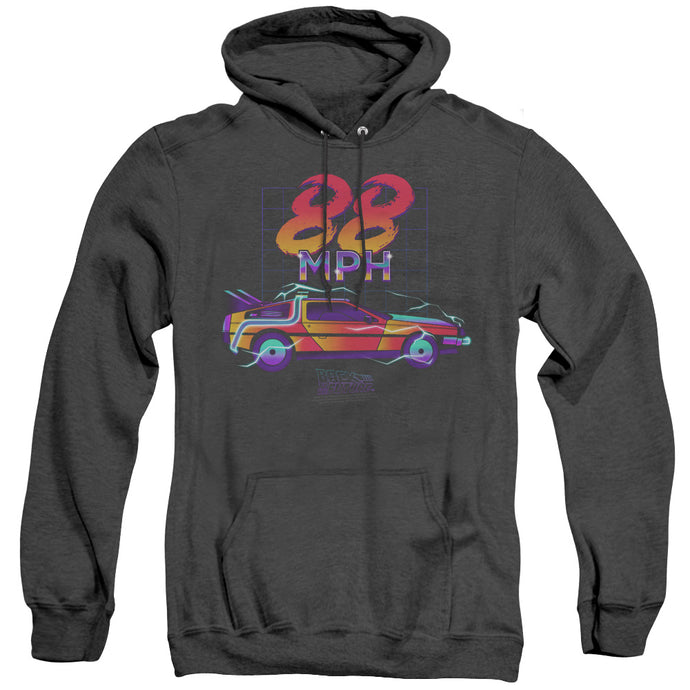Back To The Future 88 MPH Heather Mens Hoodie Black