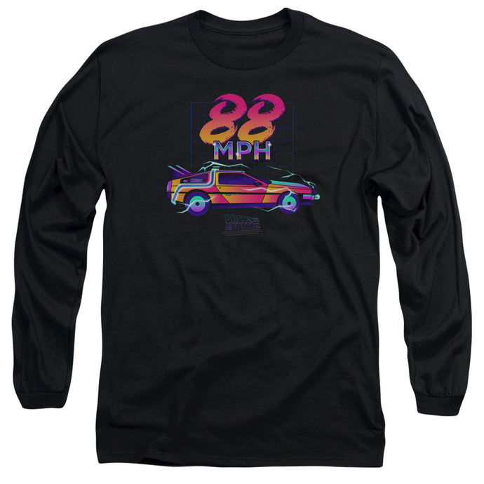 Back To The Future 88 MPH Mens Long Sleeve Shirt Black