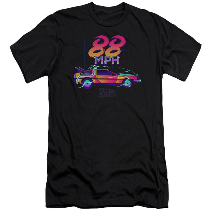 Back To The Future 88 MPH Premium Bella Canvas Slim Fit Mens T Shirt Black