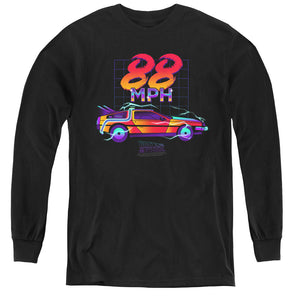Back To The Future 88 MPH Long Sleeve Kids Youth T Shirt Black