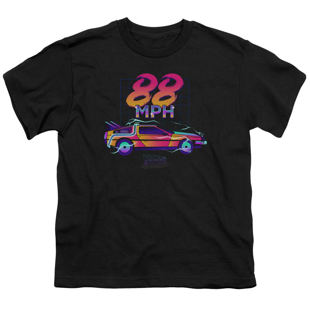 Back To The Future 88 MPH Kids Youth T Shirt Black