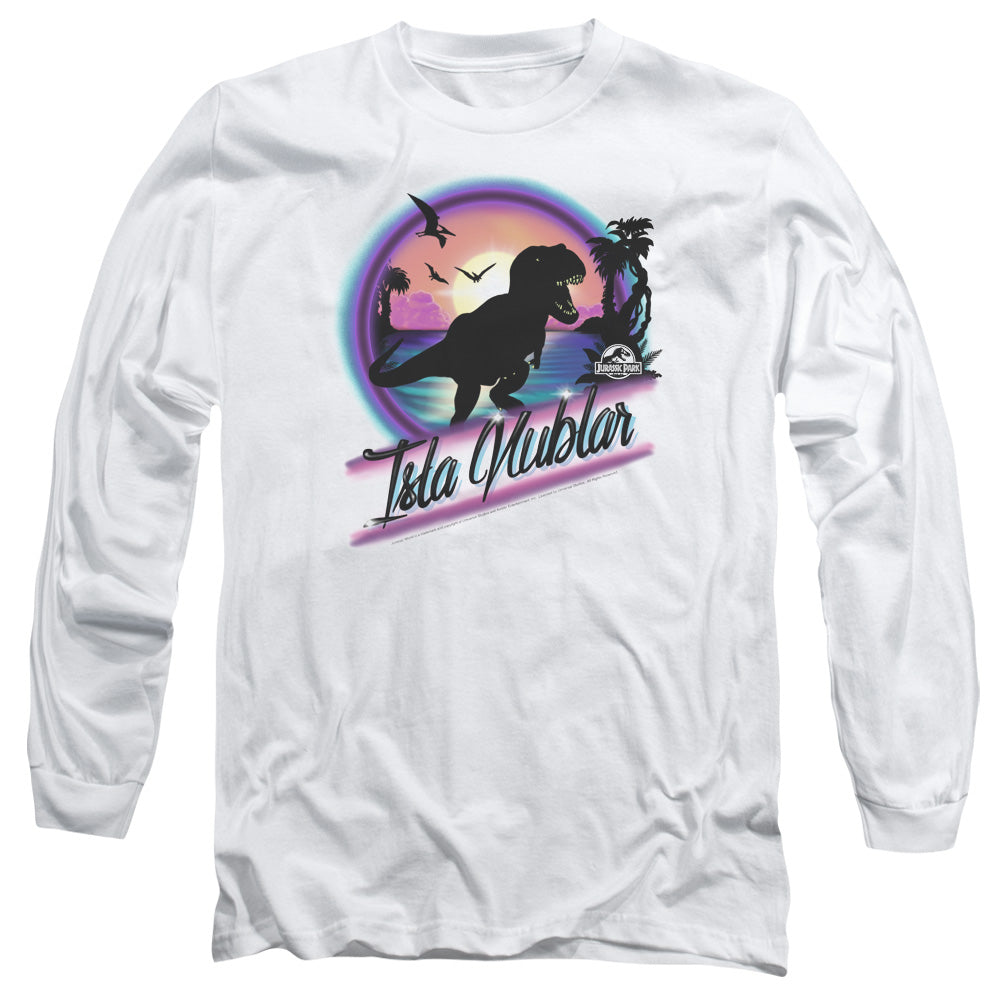 Jurassic Park Prehistoric Walk Mens Long Sleeve Shirt White