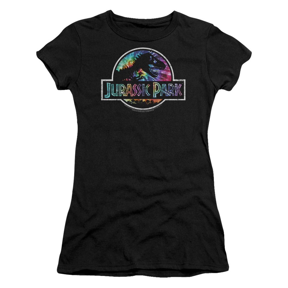 Jurassic Park Prehistoric Groove Junior Sheer Cap Sleeve Womens T Shirt Black