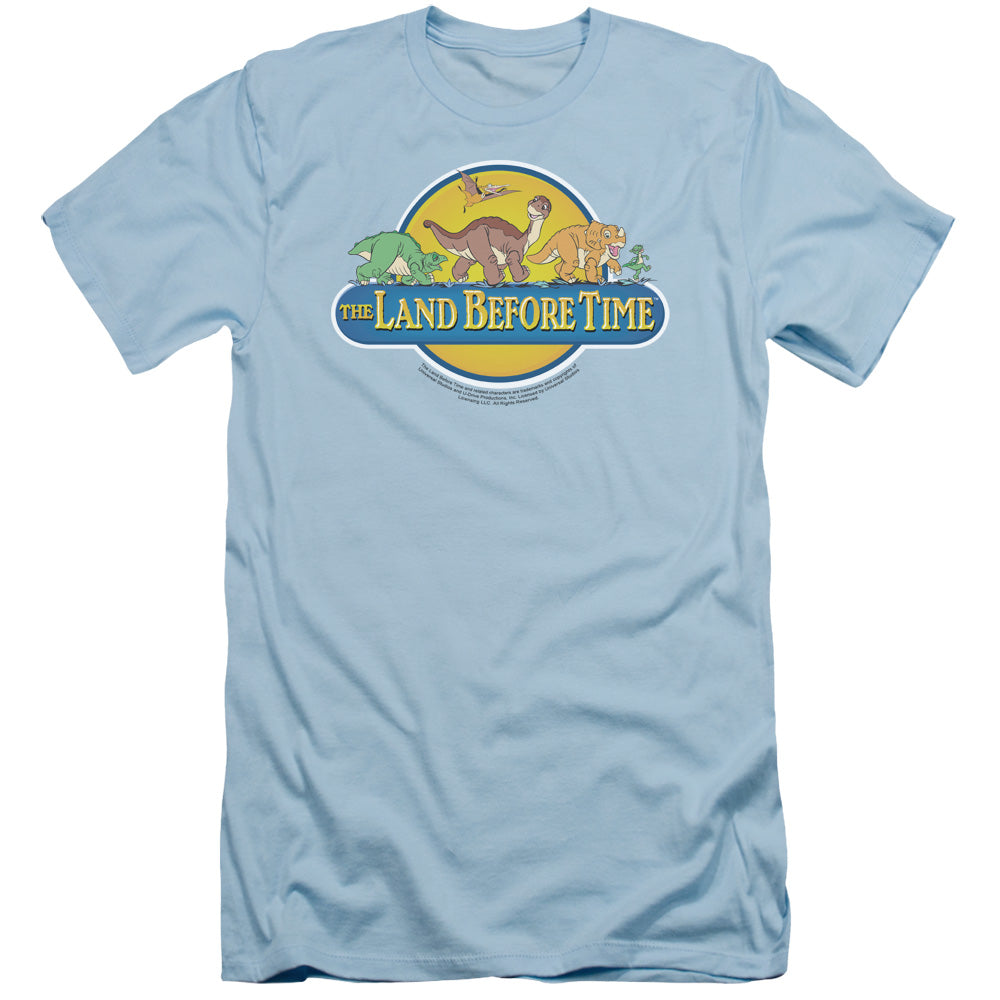 The Land Before Time Dino Breakout Slim Fit Mens T Shirt Light Blue