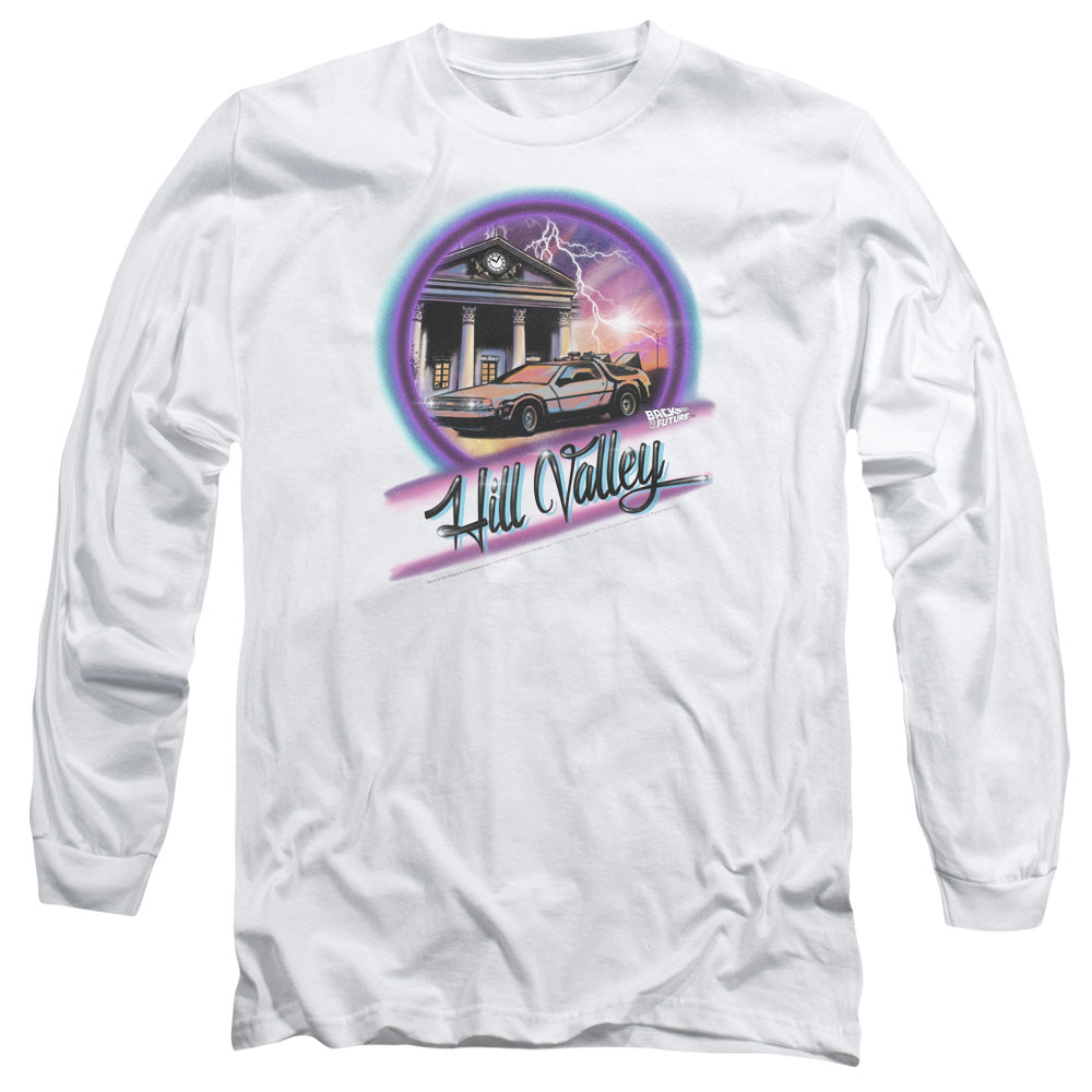 Back To The Future Ride Mens Long Sleeve Shirt White