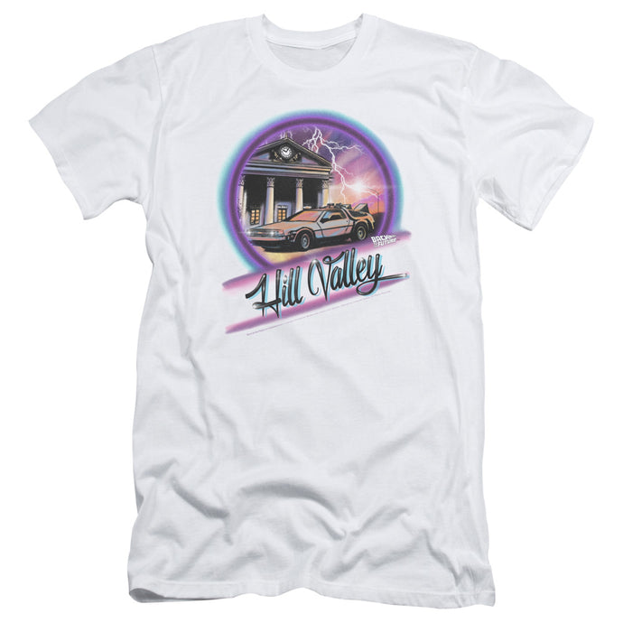 Back To The Future Ride Slim Fit Mens T Shirt White