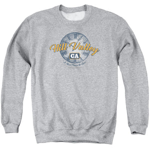 Back To The Future Hill Valley Mens Crewneck Sweatshirt Athletic Heather