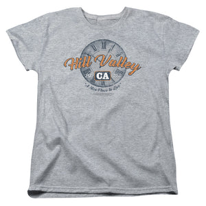 Back To The Future Hill Valley Womens T Shirt Athletic Heather