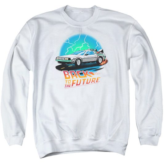 Back To The Future Airbrush Mens Crewneck Sweatshirt White