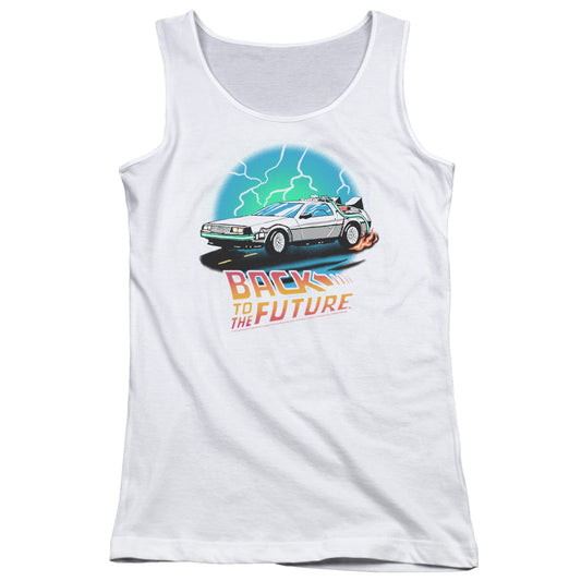 Back To The Future Airbrush Womens Tank Top Shirt White