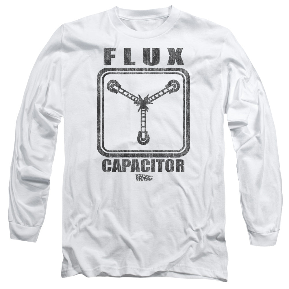 Back To The Future Flux Capacitor Mens Long Sleeve Shirt White