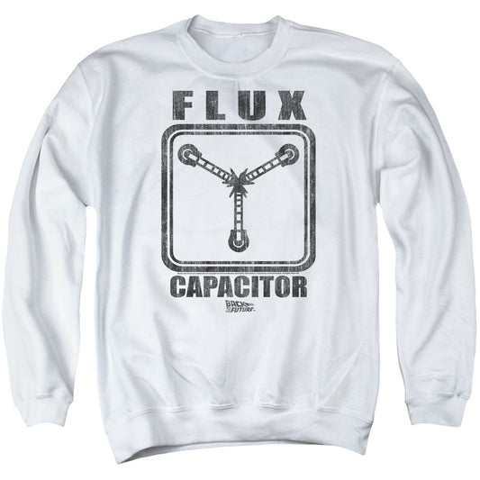 Back To The Future Flux Capacitor Mens Crewneck Sweatshirt White