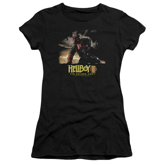 Hellboy II Poster Art Junior Sheer Cap Sleeve Womens T Shirt Black
