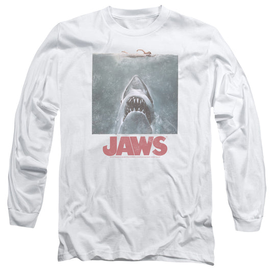 Jaws Distressed Jaws Mens Long Sleeve Shirt White