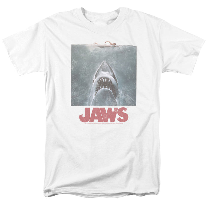 Jaws Distressed Jaws Mens T Shirt White