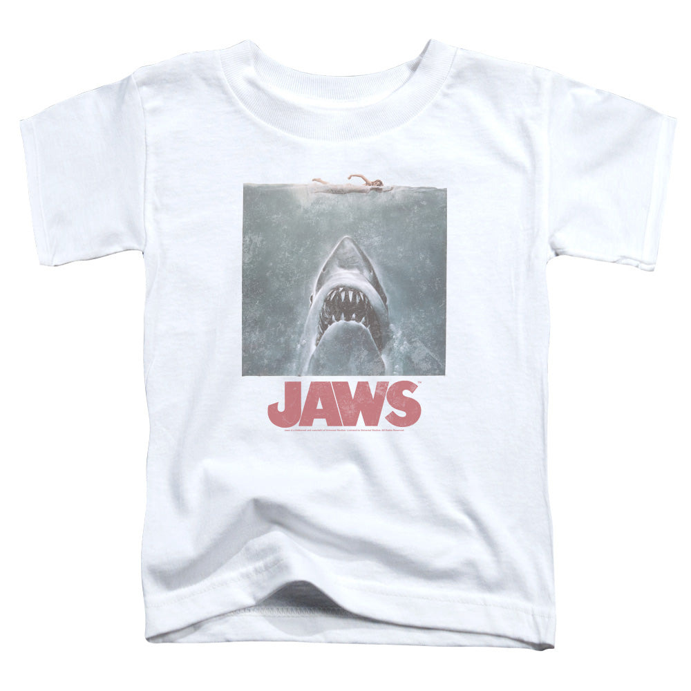 Jaws Distressed Jaws Toddler Kids Youth T Shirt White