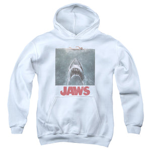 Jaws Distressed Jaws Kids Youth Hoodie White