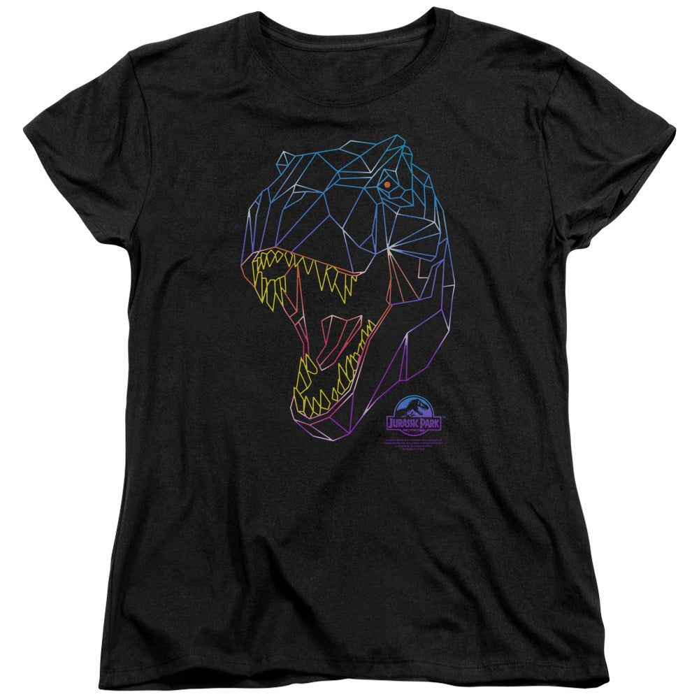 Jurassic Park Neon T-Rex Womens T Shirt Black