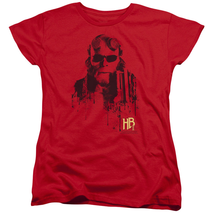 Hellboy II Splatter Gun Womens T Shirt Red