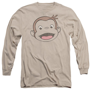 Curious George Heathered George Mens Long Sleeve Shirt Sand