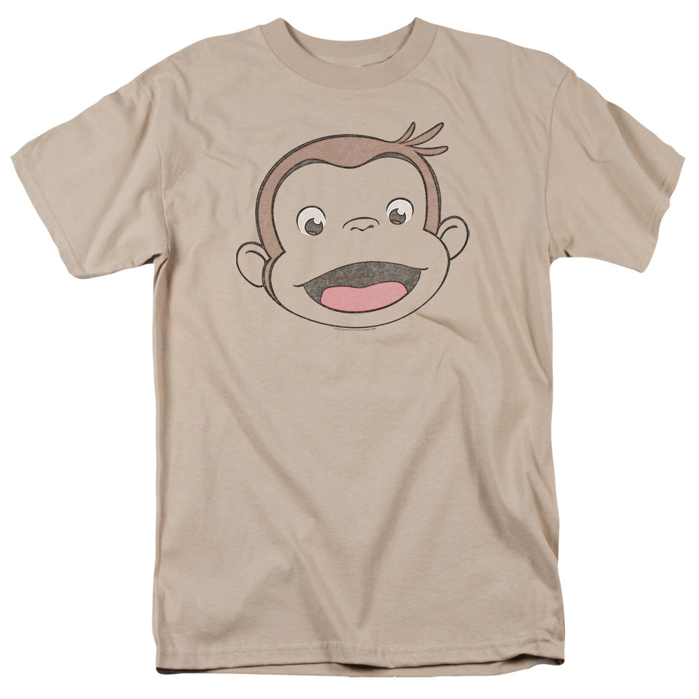 Curious George Heathered George Mens T Shirt Sand