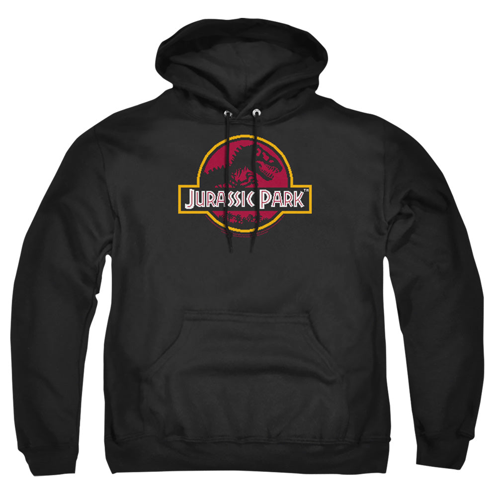 Jurassic Park 8-Bit Logo Mens Hoodie Black