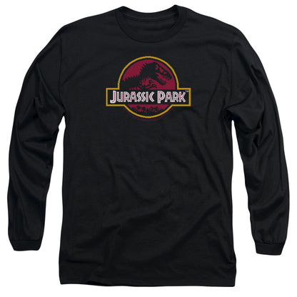Jurassic Park 8 Bit Logo Mens Long Sleeve Shirt Black