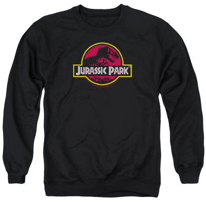 Jurassic Park 8 Bit Logo Mens Crewneck Sweatshirt Black