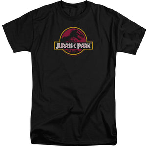 Jurassic Park 8 Bit Logo Mens Tall T Shirt Black
