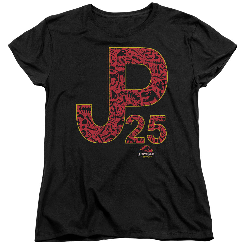 Jurassic Park JP 25 Womens T Shirt Black