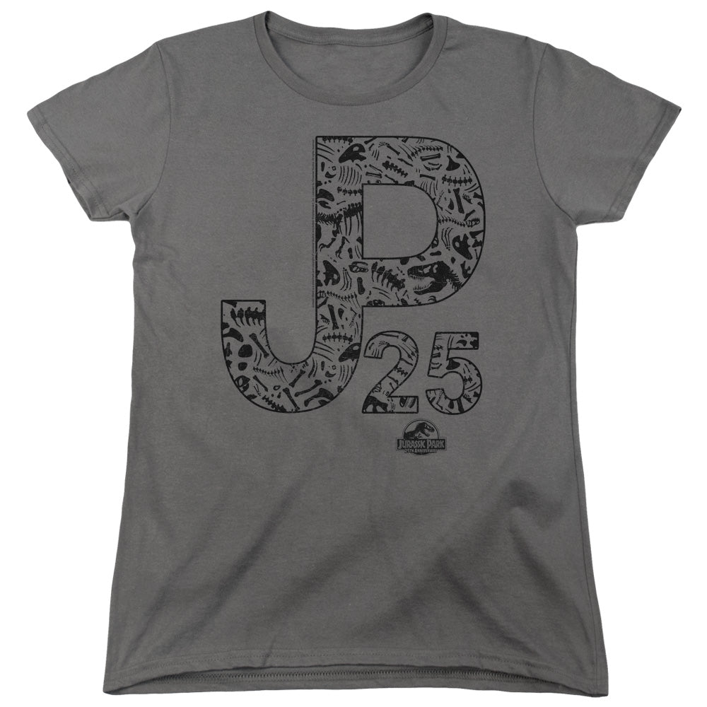 Jurassic Park JP 25 Womens T Shirt Charcoal