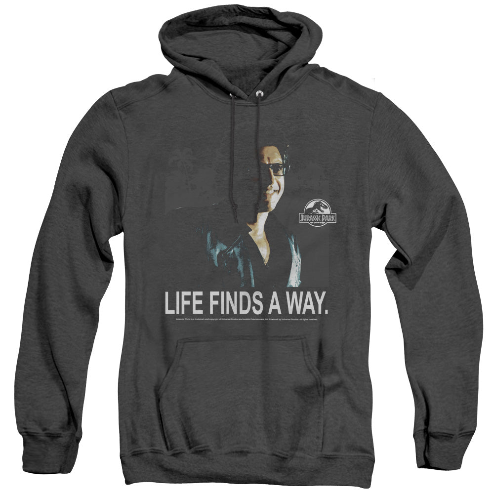 Jurassic Park Life Finds A Way Heather Mens Hoodie Black